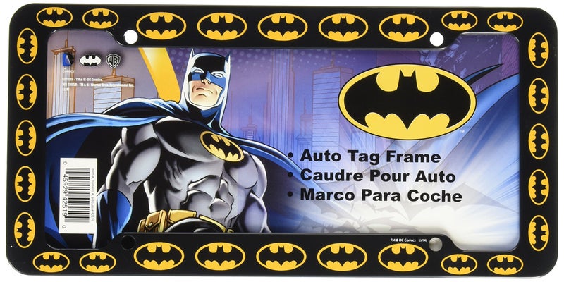 CHROMA 42519 Black Batman Logo Plastic Frame, 12x6 - Image 1